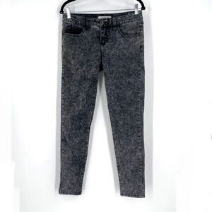 Jalate Jeans Women's Slim Fit Tapered Leg Skinny Denim Black Acid Wash Size 7